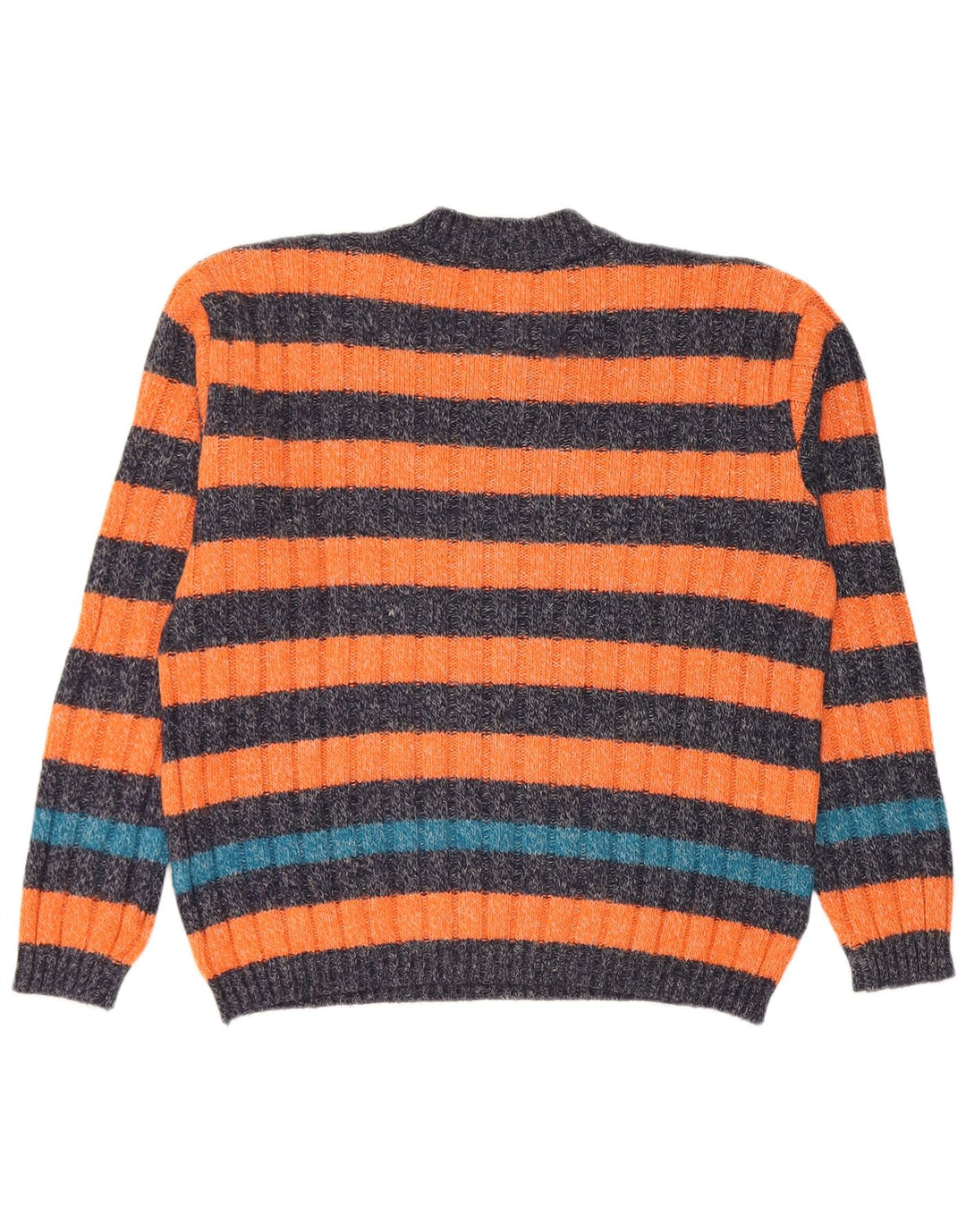 Levi's Herren-Pullover mit V-Ausschnitt, klein, orange gestreift, Alpakawolle