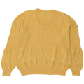 Vintage Damen Übergroßer V-Ausschnitt Pullover Pullover UK 14 Mittelgelbe Baumwolle