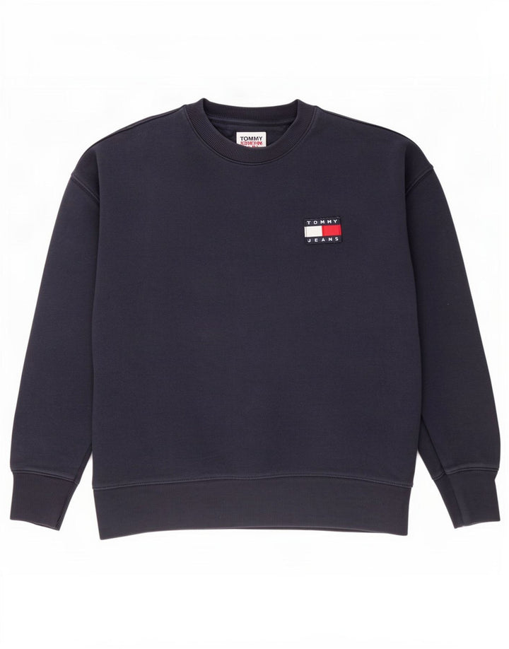 Tommy Hilfiger Herren-Sweatshirt-Pullover, mittelmarineblaue Baumwolle
