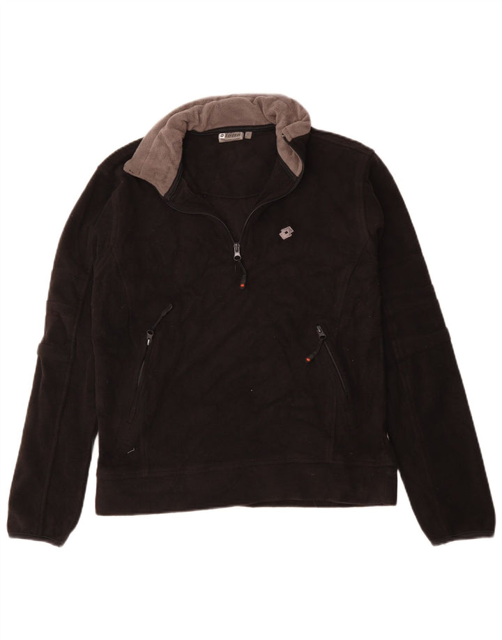 Lotto Damen-Fleecepullover mit Reißverschluss am Hals, UK 14, Größe L, Schwarz, Polyester