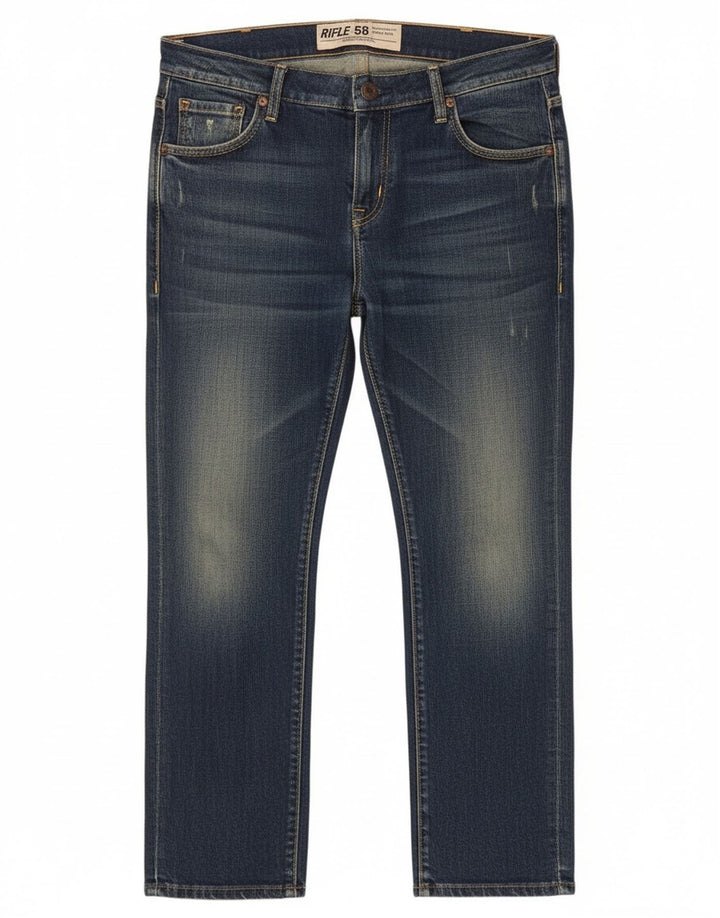 Rifle Herren-Crop-Jeans, W30 L25, marineblaue Baumwolle