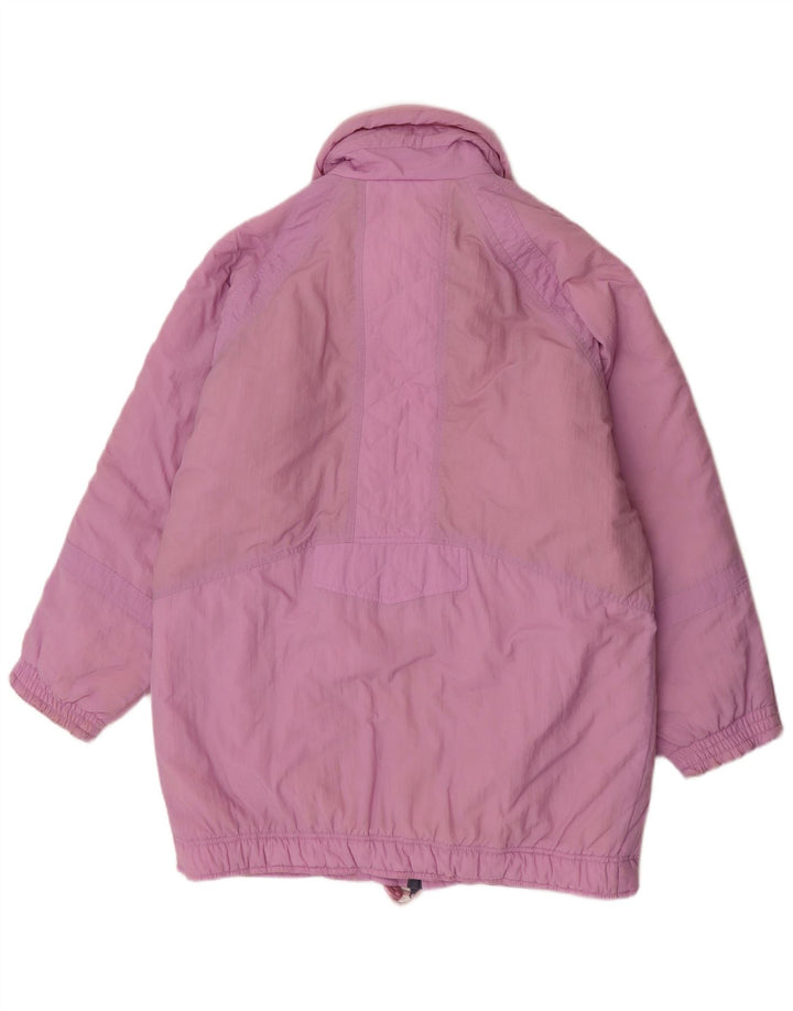 Vintage Damen Übergroßer gepolsterter Mantel EU 38 Mittellila Polyamid
