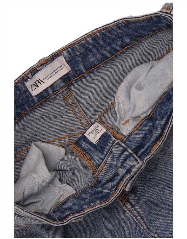 Zara Damen Bootcut Jeans EU 38 Small W28 L26 Blaue Baumwolle
