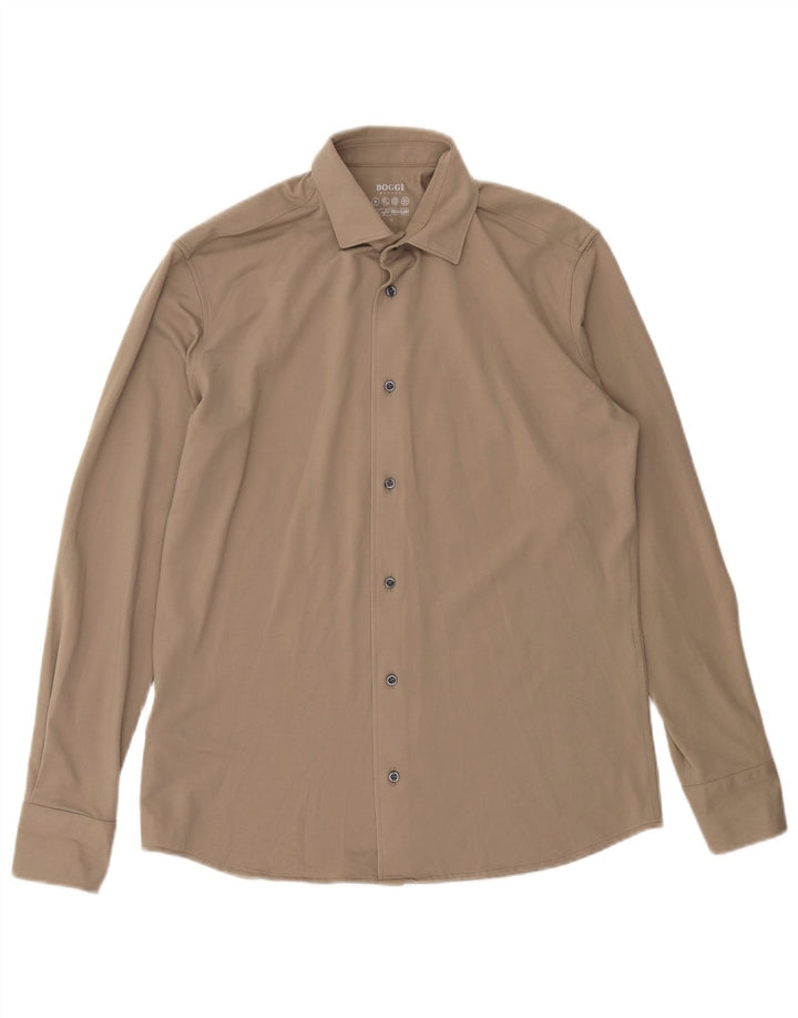 Boggi Herrenhemd aus mittelgrauer Baumwolle