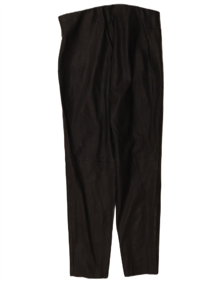 Schmale Lederhose für Damen von Zara, Größe L, W30, L27, Schwarz
