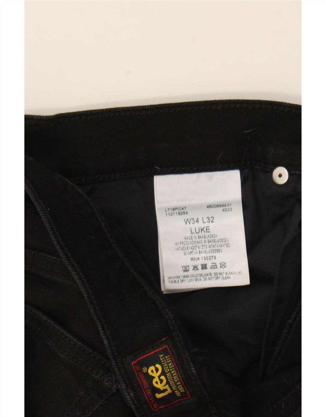 Lee Damen Luke Slim Cropped Jeans W34 L24 Schwarze Baumwolle