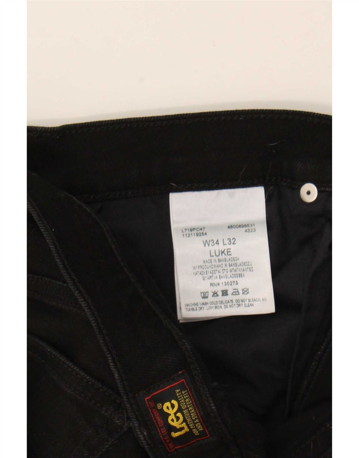 Lee Damen Luke Slim Cropped Jeans W34 L24 Schwarze Baumwolle