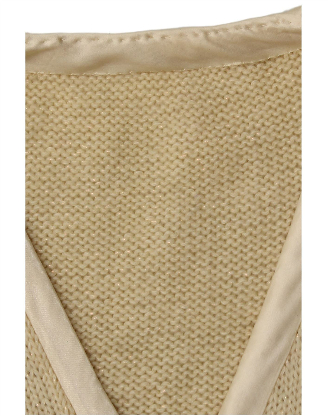 Vintage Damen V-Ausschnitt Pullover Pullover UK 14 Medium Beige