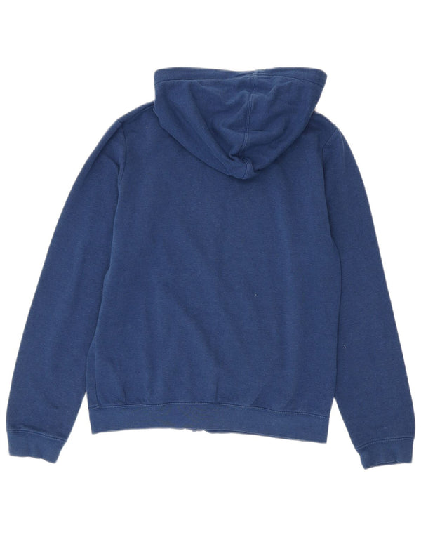 Nike Damen Zip Hoodie Pullover UK 14 Mittelblaue Baumwolle