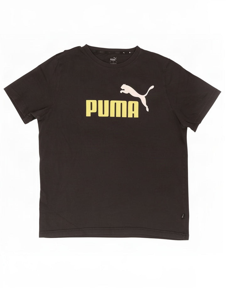 Puma Herren T-Shirt mit Grafik, groß, aus schwarzer Baumwolle