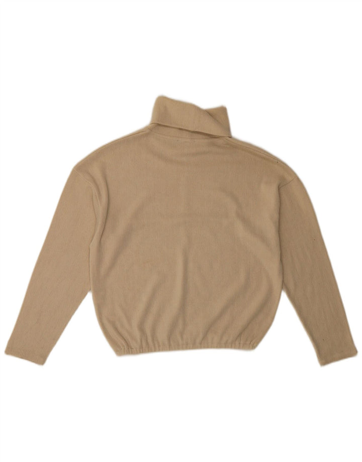 Zara Damen-Pullover mit Rollkragen, übergroß, Gr. 10, Größe S, Beige, Polyester