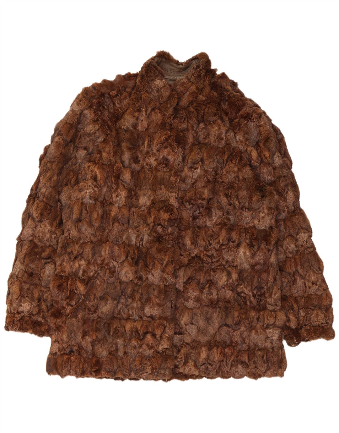 Vintage Damen Wende-Ledermantel UK 16 Großes braunes Leder