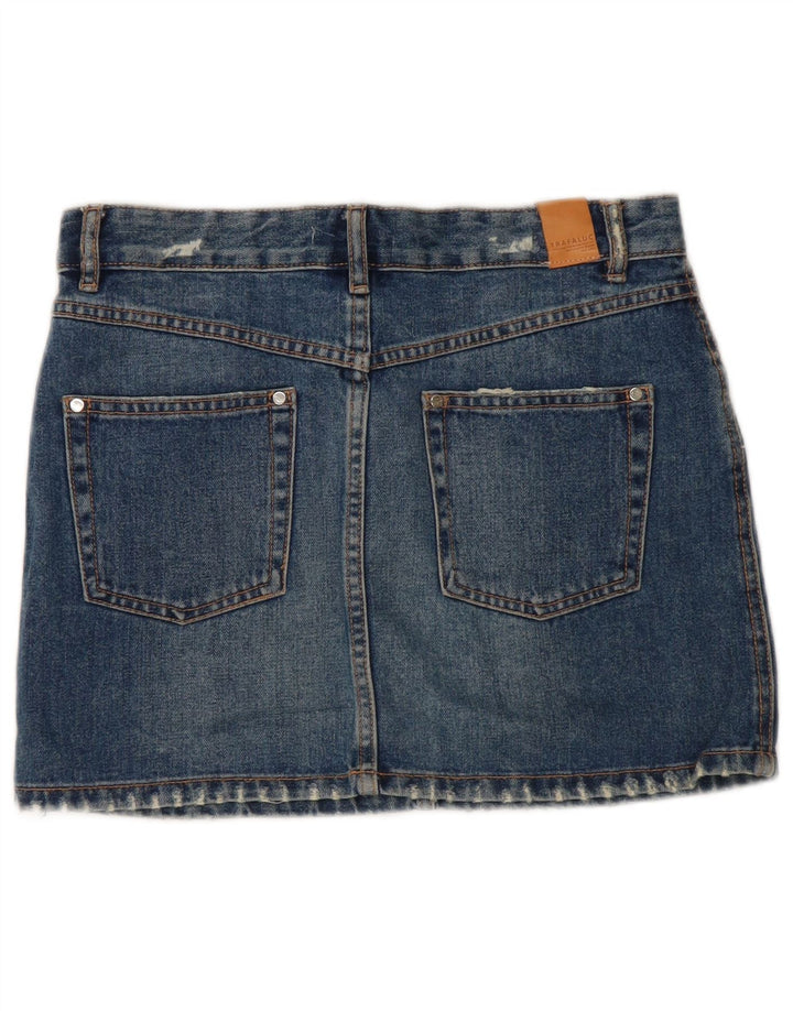 Zara Damen Mini-Jeansrock, Größe S, W26, Blau