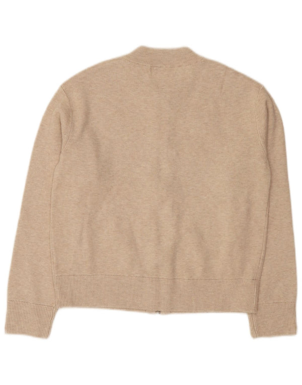 Marks & Spencer Damen Strickjacke Pullover UK 10 Small Beige Viskose