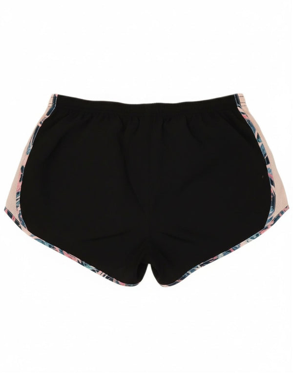 Nike Damen Dri Fit Sport Shorts UK 14 Large Schwarz Colourblock Polyester