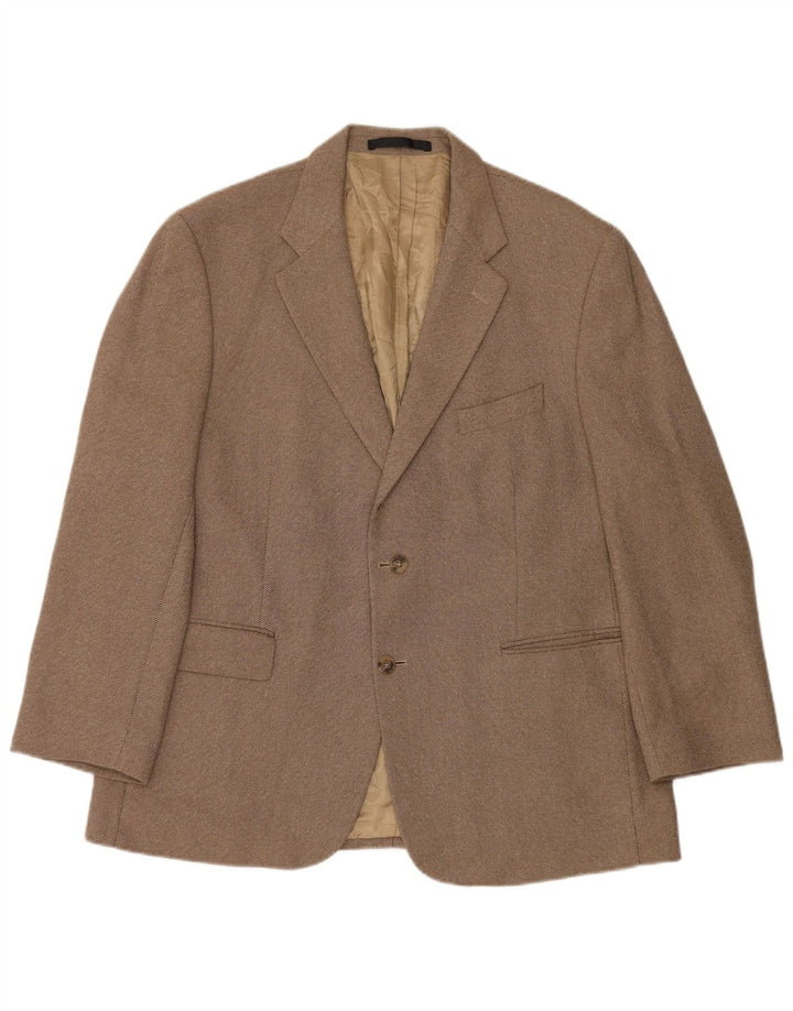 Marks & Spencer Herren 2-Knopf-Blazerjacke UK 44 XL Beige Schurwolle