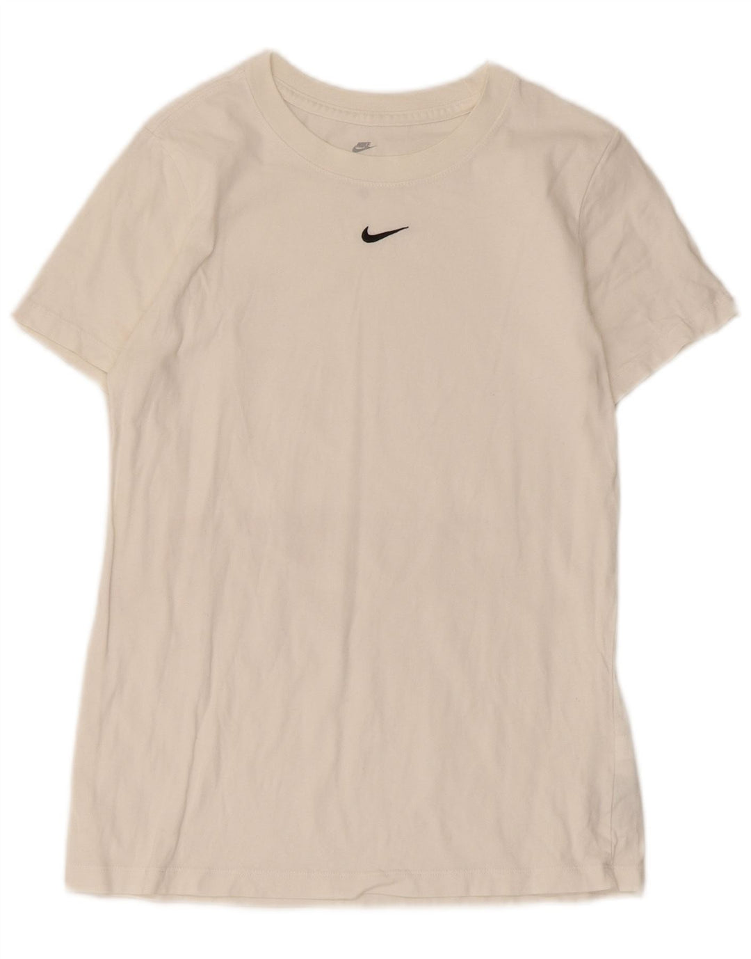 Nike Damen T-Shirt Top UK 10 Small Weiße Baumwolle