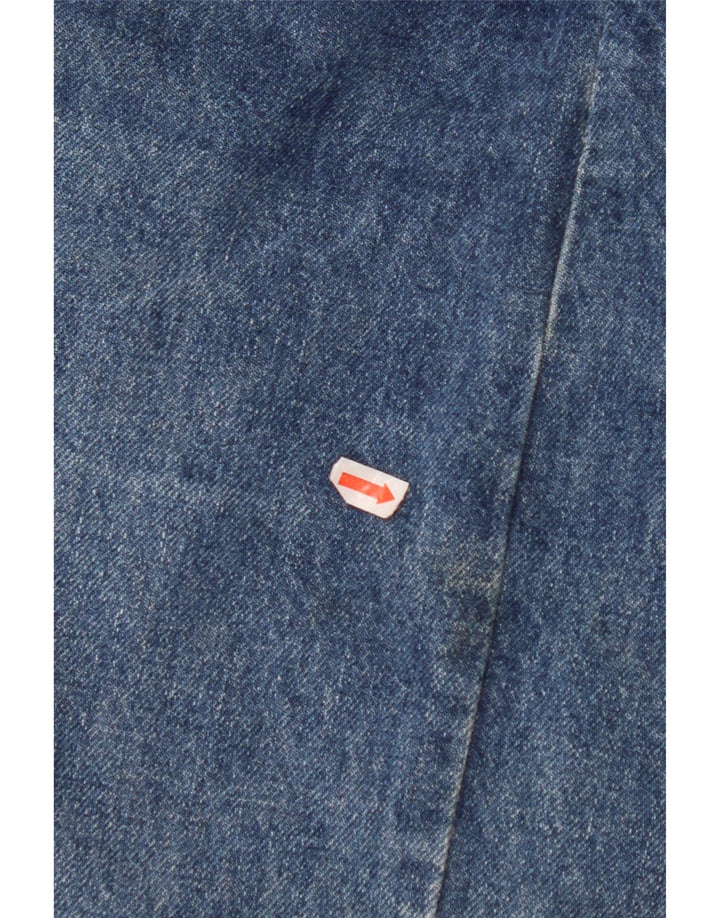 VINTAGE Jeansrock mit hohem Bund für Mädchen, 15–16 Jahre, W24, blaue Baumwolle