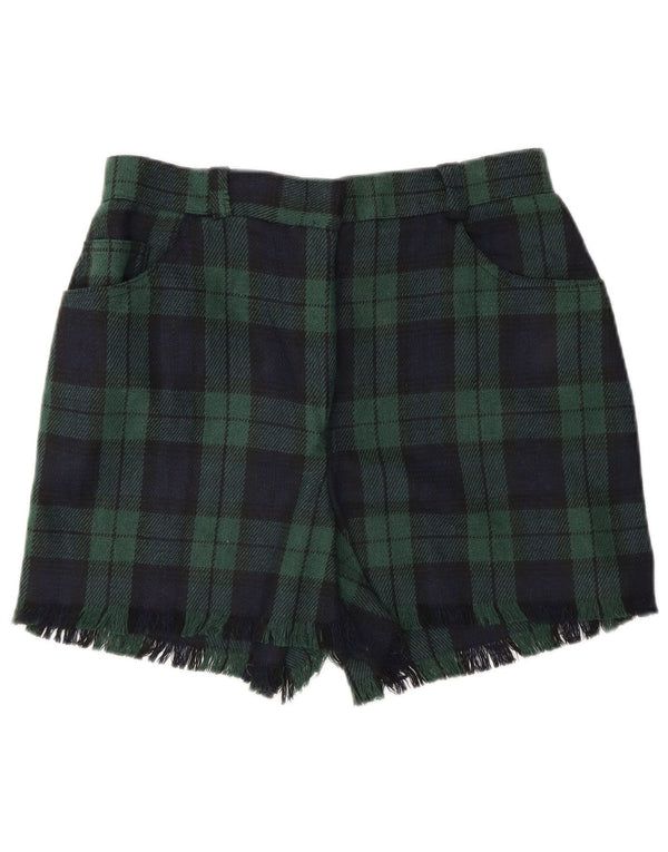 Onyx Damen-Freizeitshorts mit hoher Taille, Größe S, Gr. W27, grün kariert, Acryl