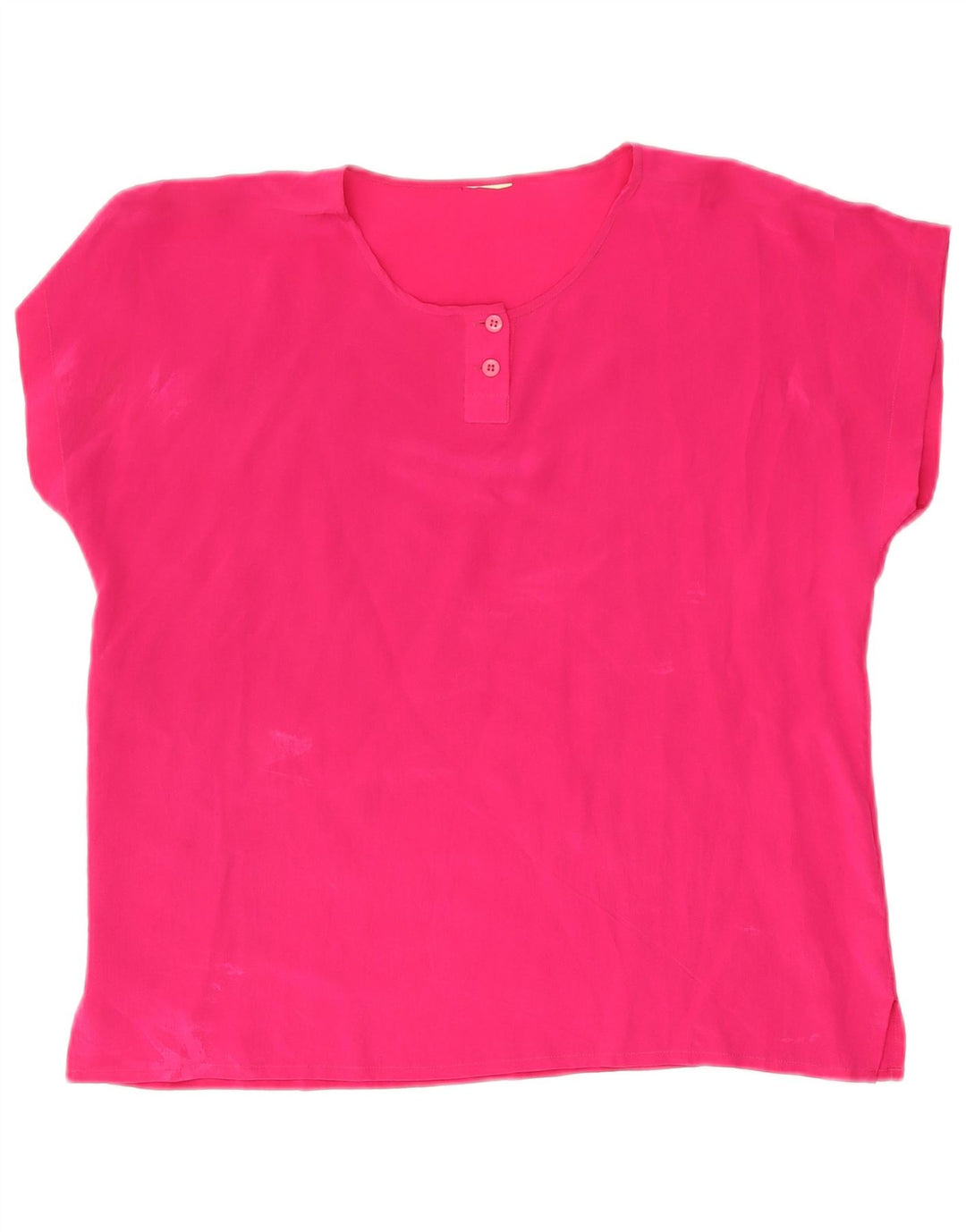 Vintage Damen Bluse Top UK 16 Große rosa Seide