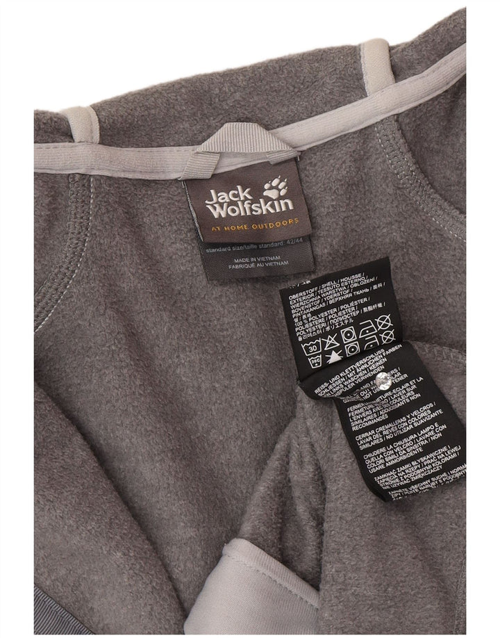 Jack Wolfskin Damen Zip Hoodie Pullover UK 14/16 Large Grau Polyester