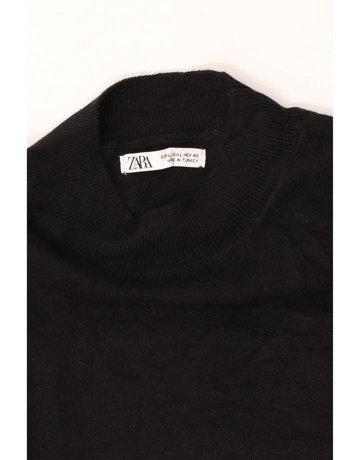 Zara Herren-Pullover mit Rollkragen, groß, Schwarz