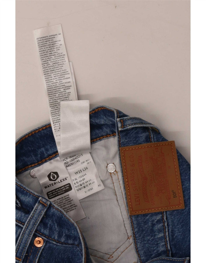 Levi's Damen 501 Straight Jeans W25 L26 Blaue Baumwolle