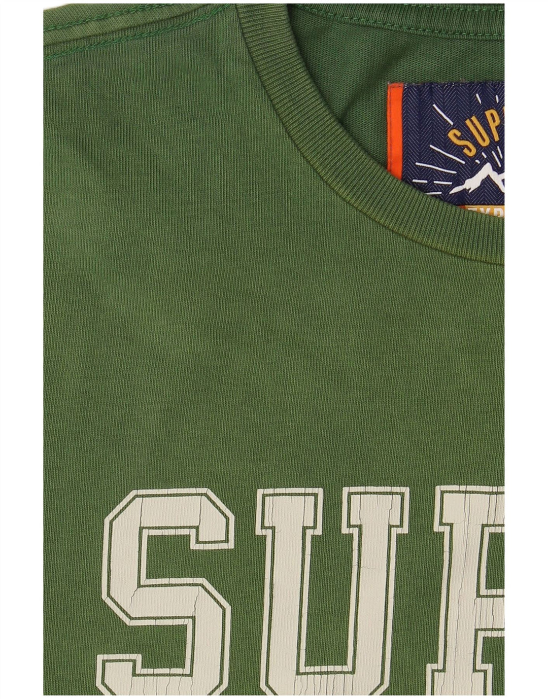 SUPERDRY Herren-T-Shirt mit Grafik, Größe S, grüne Baumwolle