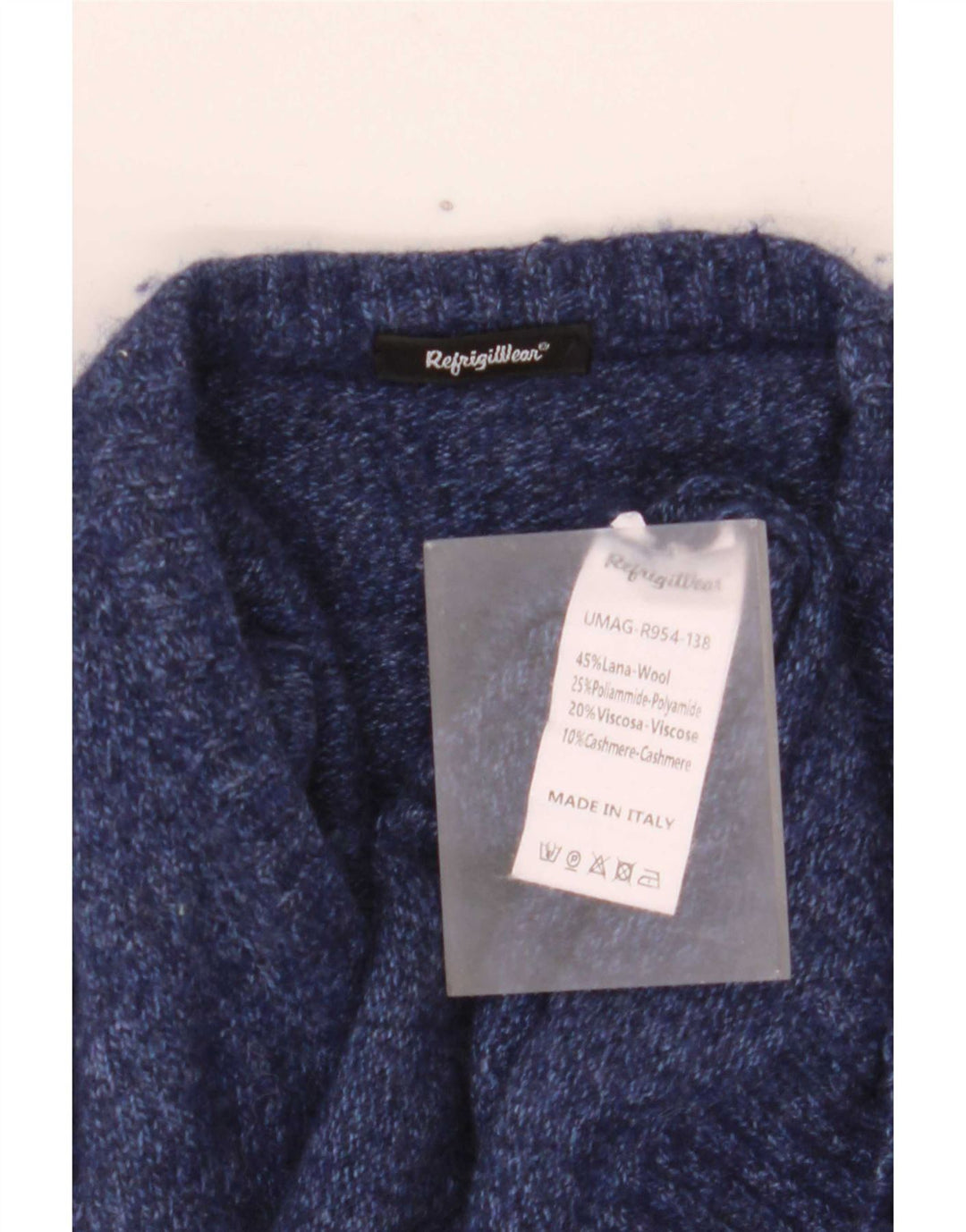 Refrigiwear Herren-Pullover mit Rundhalsausschnitt, mittlere marineblaue Wolle