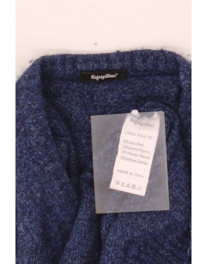 Refrigiwear Herren-Pullover mit Rundhalsausschnitt, mittlere marineblaue Wolle