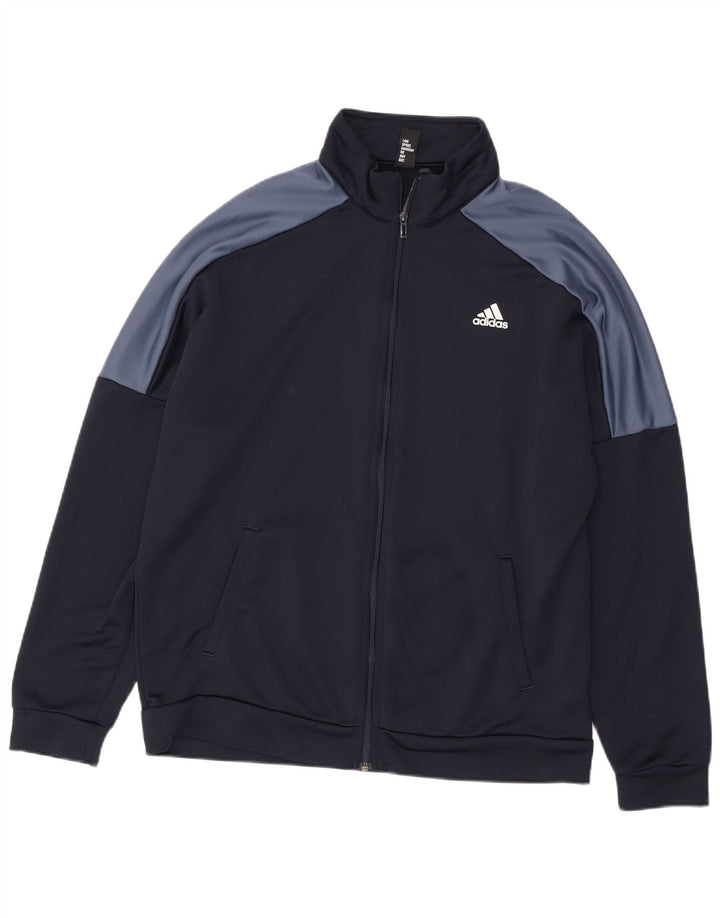 ADIDAS Herren-Trainingsanzug mit grafischem Oberteil, XL, Marineblau, Farbblock
