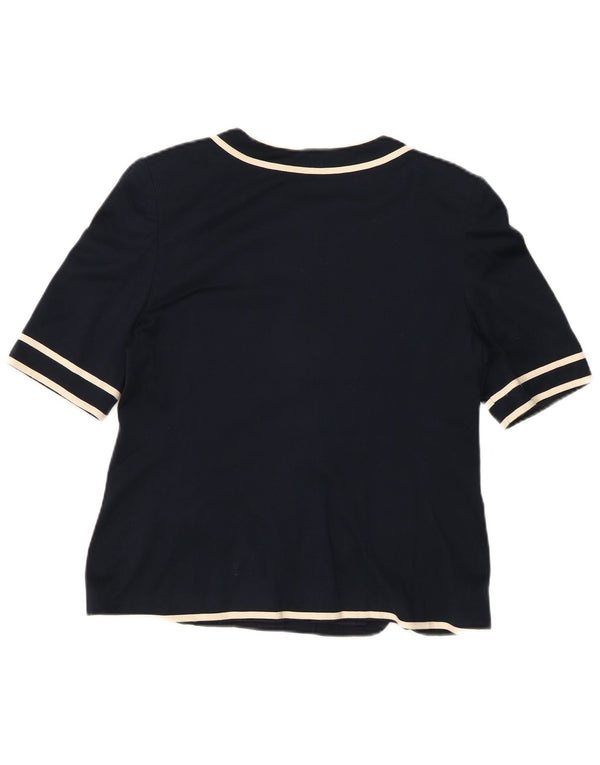 LUISA SPAGNOLI Damen Kurzarm-Blazerjacke IT 44 Mittelmarineblau