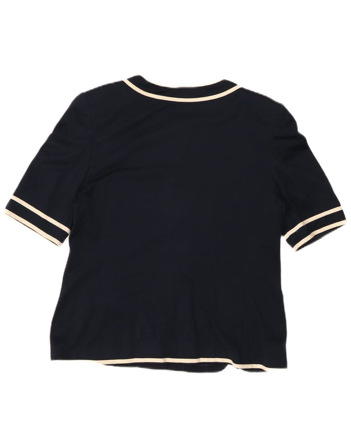 LUISA SPAGNOLI Damen Kurzarm-Blazerjacke IT 44 Mittelmarineblau