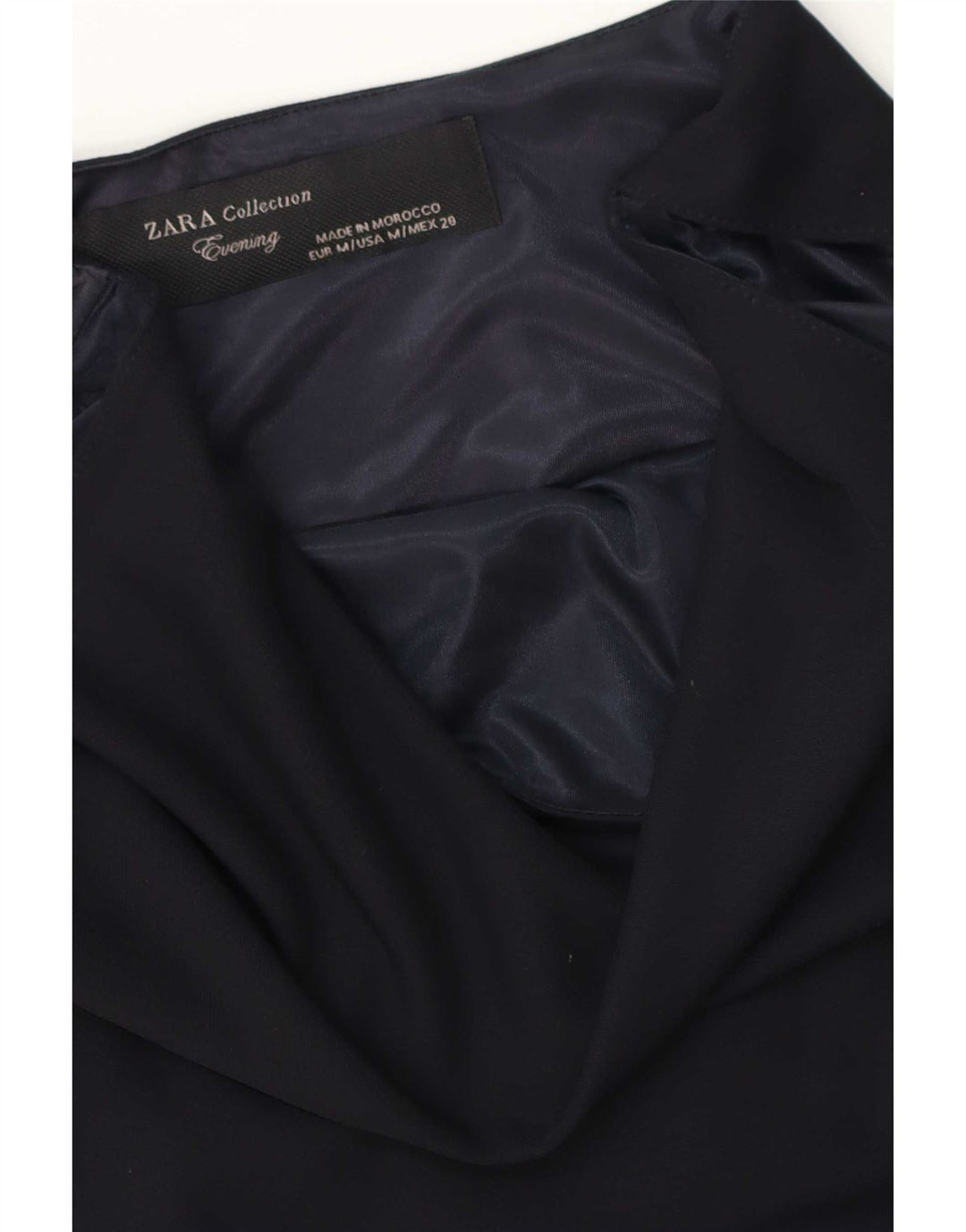 Zara Damen Ärmelloses Etuikleid UK 14 Mittel Marineblau