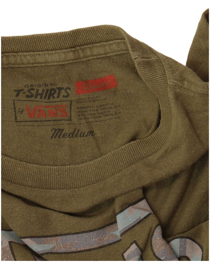VANS Herren-T-Shirt mit klassischem Grafik-Design, mittlere Khaki-Baumwolle