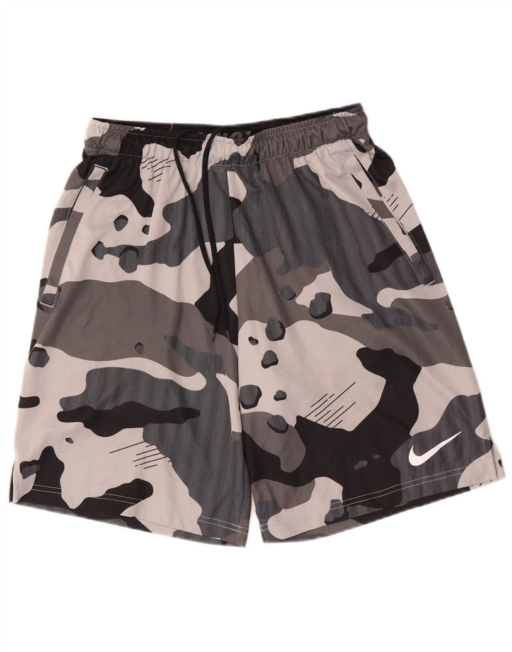 Nike Herren Dri Fit Sportshorts Mittelgraues Camouflage-Polyester
