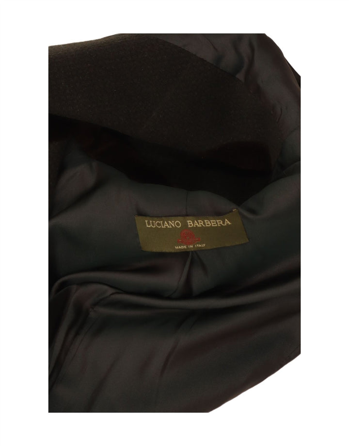 Luciano Barbera Damen 4-Knopf-Blazerjacke IT 44 Mittelgrün Angora