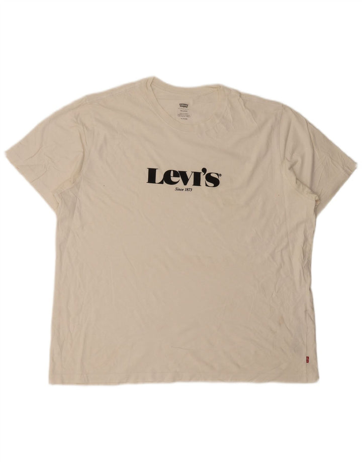 Levi's Herren Relaxed Graphic T-Shirt Top XL aus weißer Baumwolle