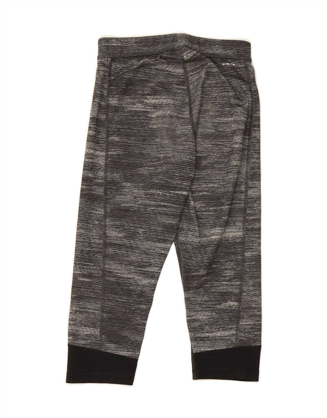 ADIDAS Womens Capri Leggings UK 8/10 Small  Grey Pinstripe Polyester Vintage Adidas and Second-Hand Adidas from Messina Hembry 