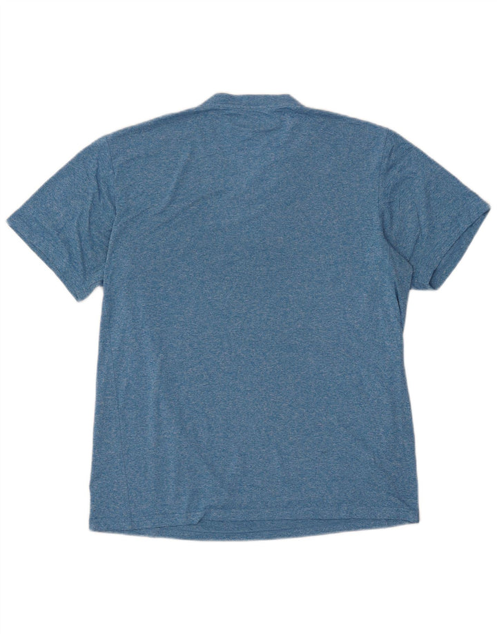 EDDIE BAUER Herren-T-Shirt-Oberteil aus mittelblau meliertem Polyester