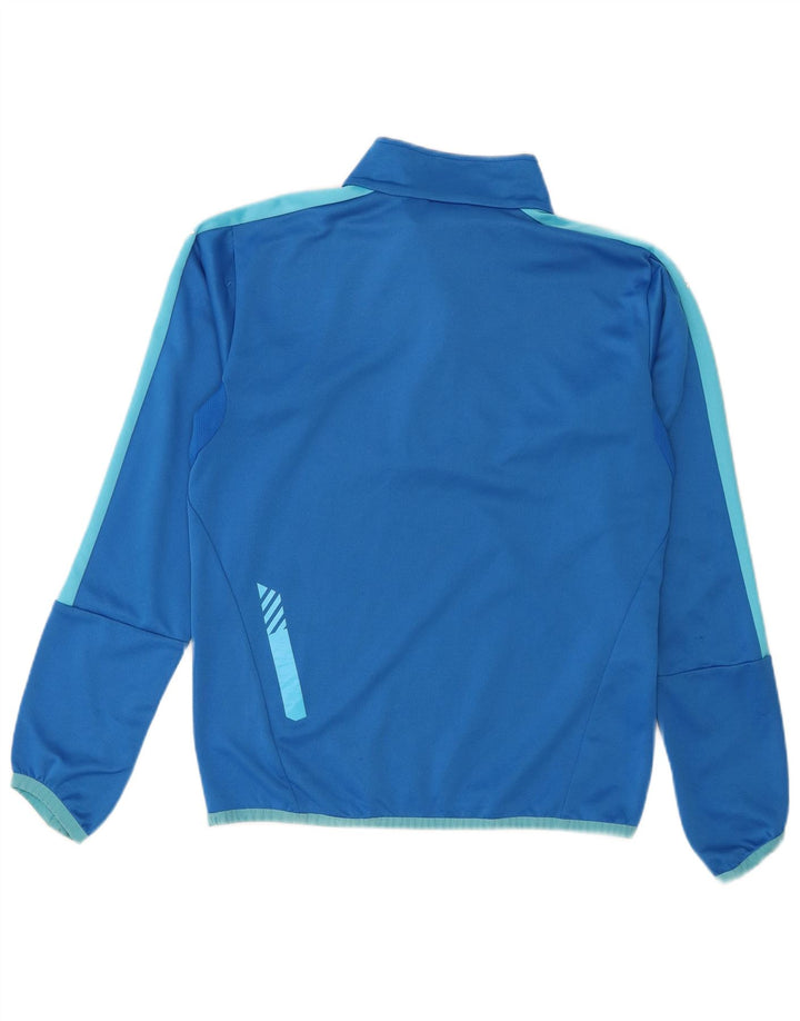 Puma Herren-Pullover-Trainingsanzugoberteil mit Reißverschluss und Halsausschnitt, klein, blaues Farbblock-Polyester