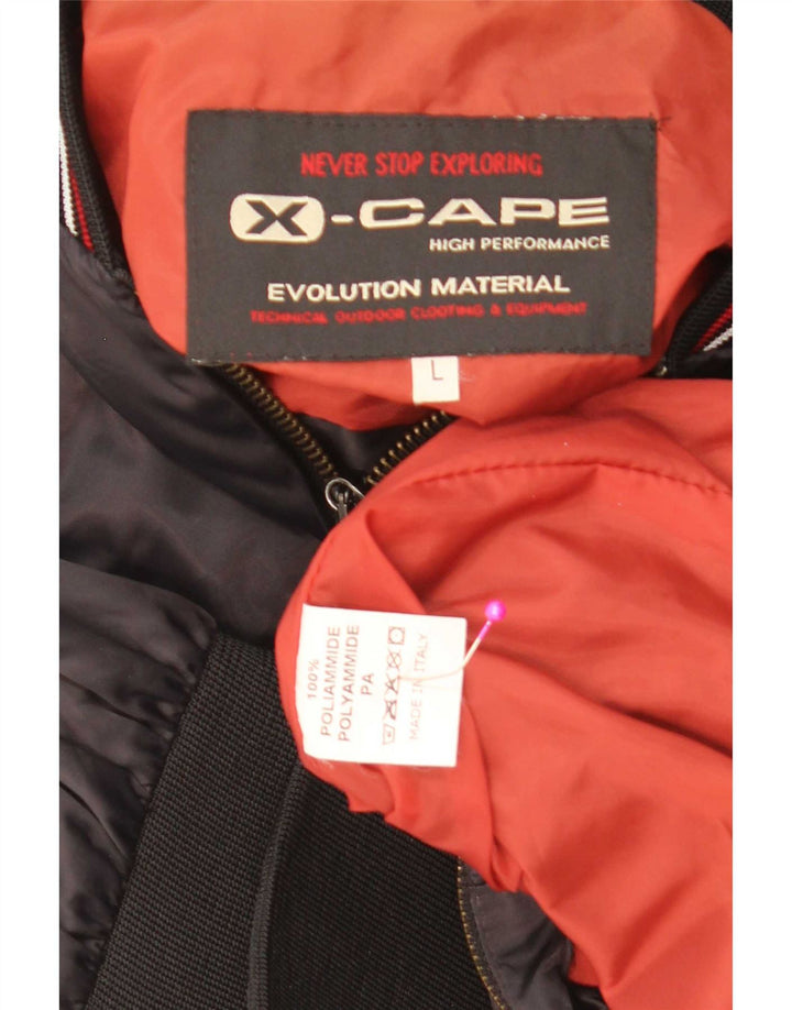 X-Cape Herren-Bomberjacke mit Grafik, UK 40, Größe L, Schwarz, Colourblock-Polyamid