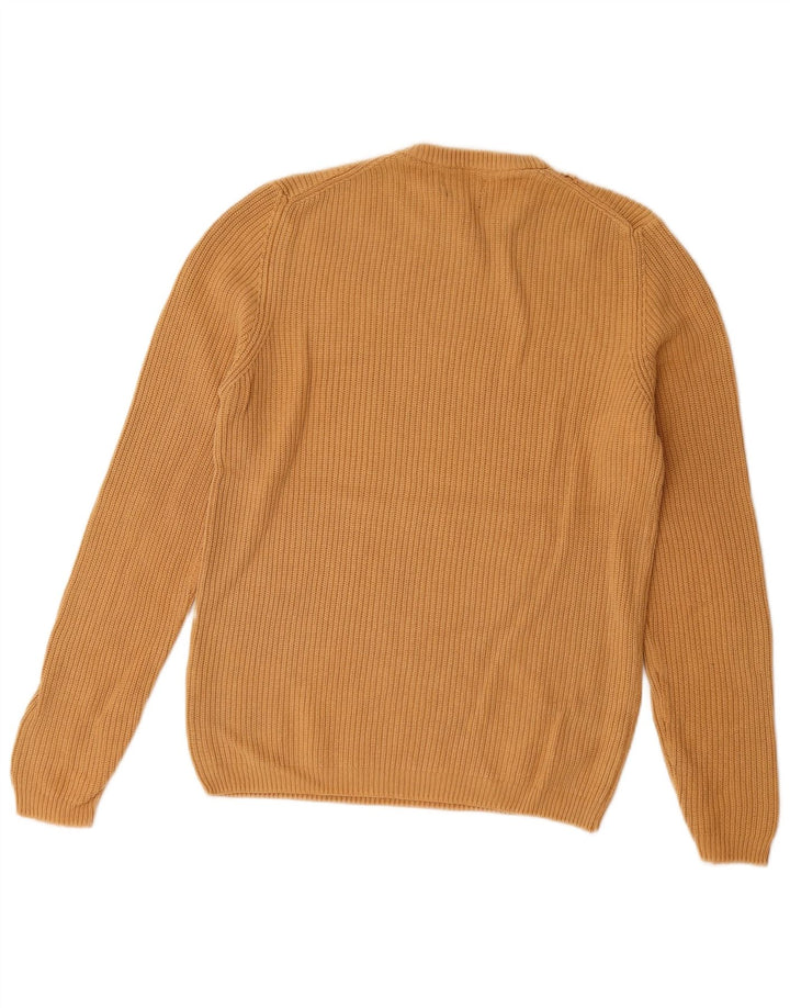 Zara Herren-Pullover mit Rundhalsausschnitt, mittelbeige Baumwolle