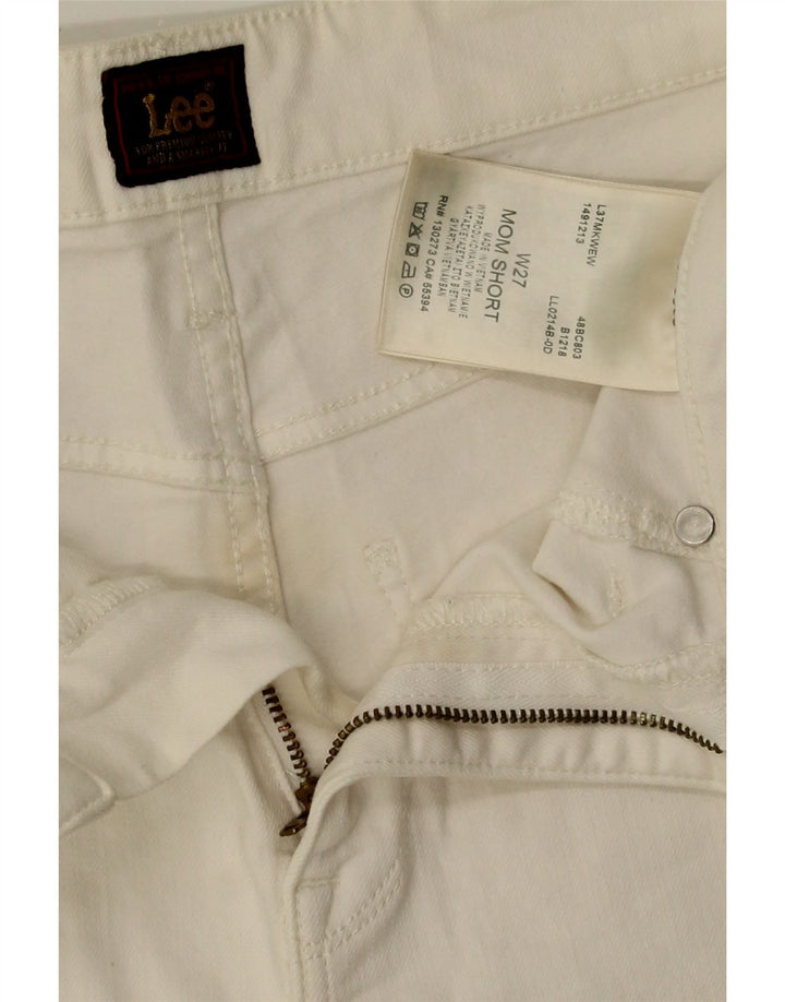 LEE Womens Mom Denim Shorts W27 Small White Cotton Vintage Lee and Second-Hand Lee from Messina Hembry 