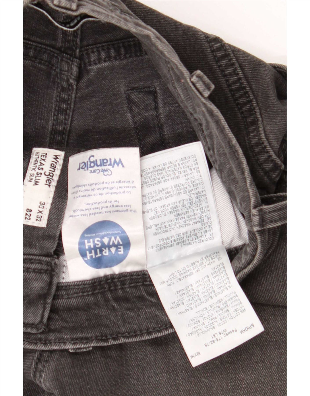 Wrangler Herren Texas Slim Jeans W30 L32 Graue Baumwolle