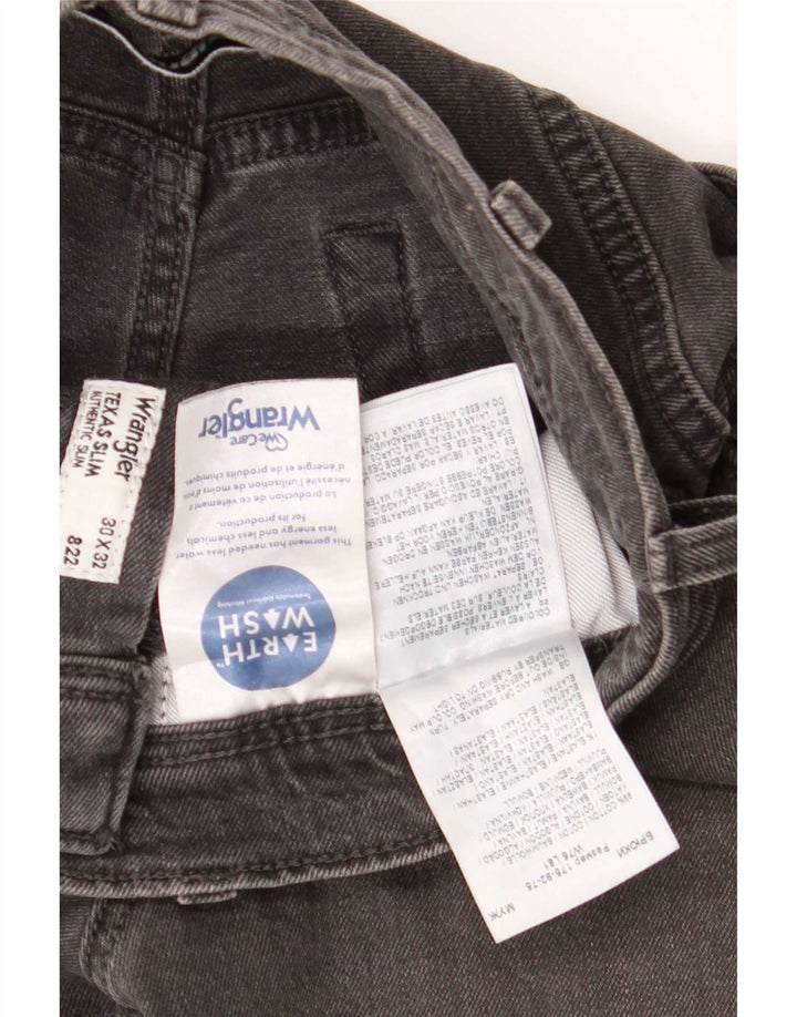 Wrangler Herren Texas Slim Jeans W30 L32 Graue Baumwolle