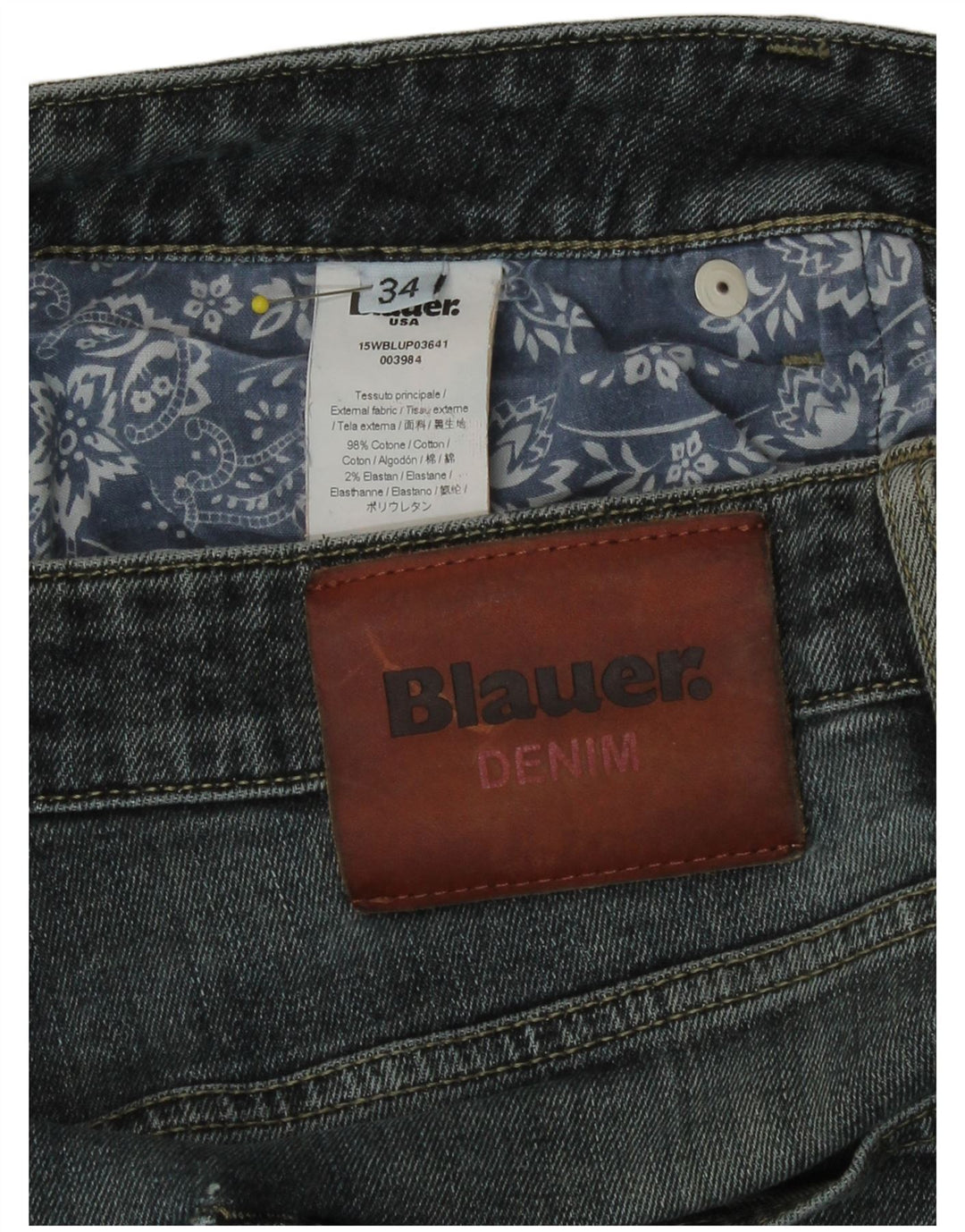 Blauer Herren Slim Jeans W34 L34 Blaue Baumwolle