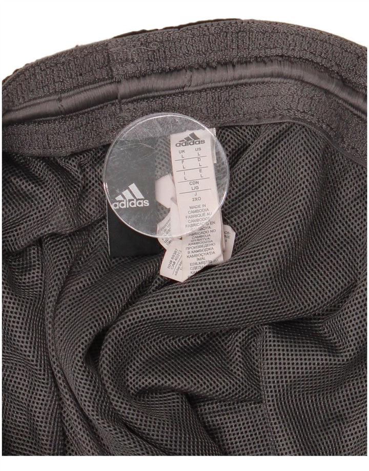ADIDAS Herren Grafik-Sportshorts, groß, graues Farbblock-Polyester