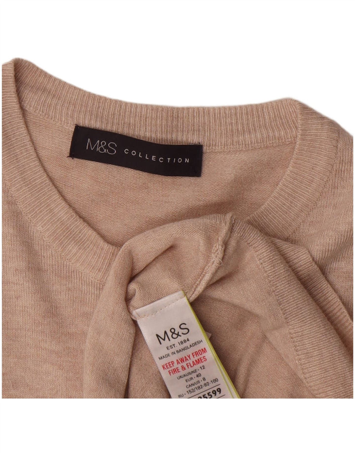 Marks & Spencer Damen Crop Cardigan Pullover UK 12 Mittelrosa meliert