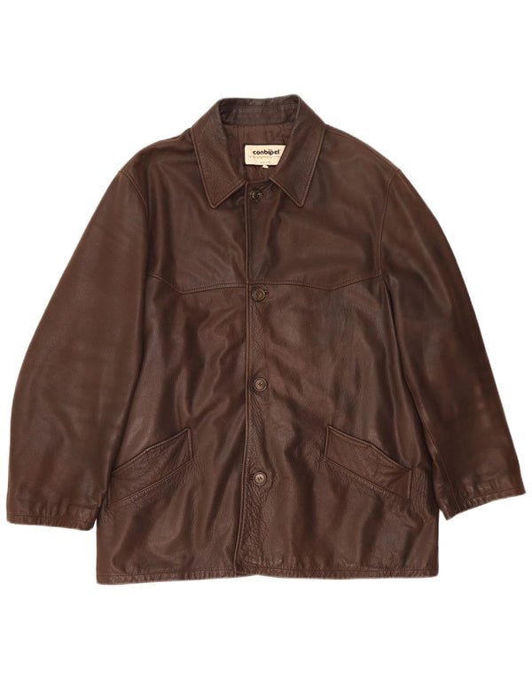 Conbipel Herren Lederjacke IT 52 XL Braunes Leder